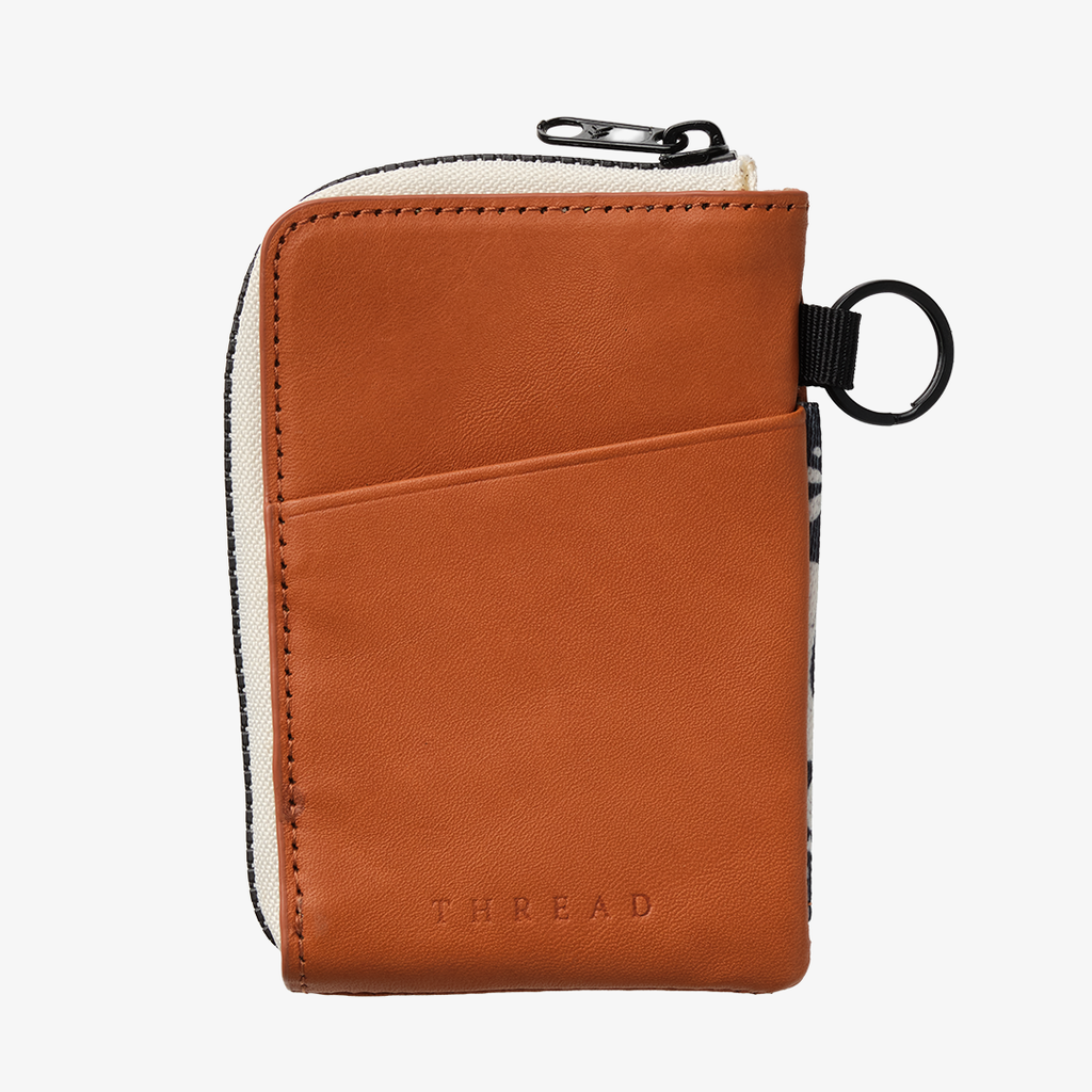 Leather Zip Wallet - Sand Dollar (Black)