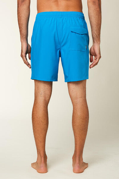 Solid Volley 17" Elastic Waist Swim Shorts - Bright Blue