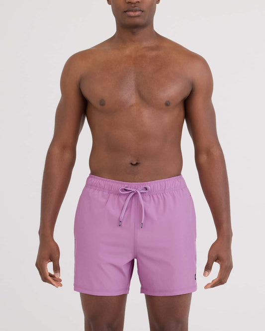 Oh Buoy 5" Swim Shorts with Compression Liner - Dusty Lavender