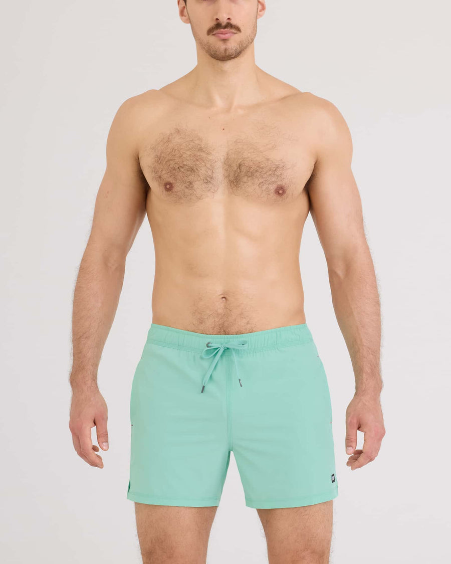 Oh Buoy 5" Swim Shorts with Compression Liner - Mint Jelly