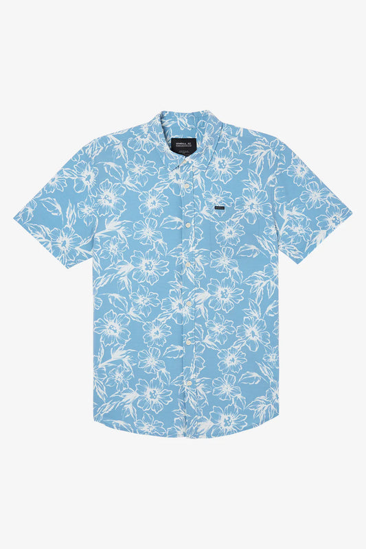 O'Neill Button-Down Shirt SS - Traveler UPF Traverse Standard - Blue Shadow
