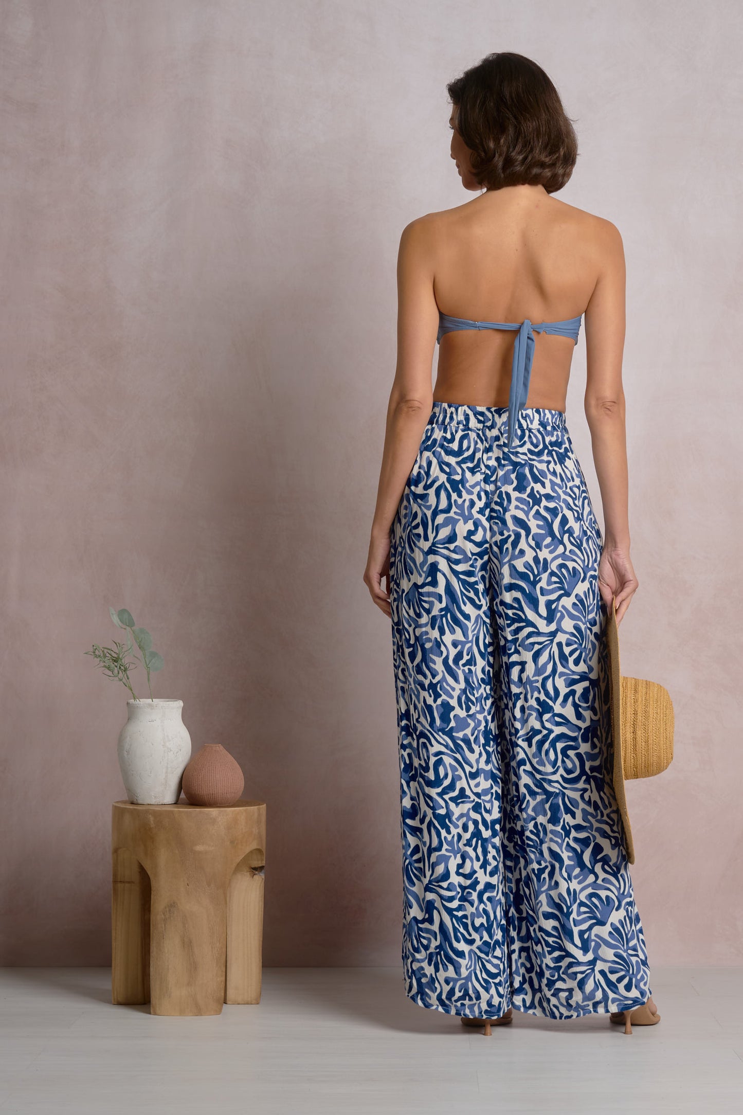 Wide Leg Pants - Blue Carolina