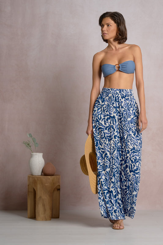 Wide Leg Pants - Blue Carolina