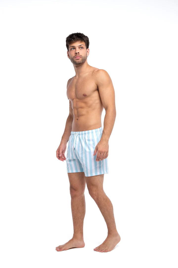 Classic Swim Shorts - Light Blue Stripes