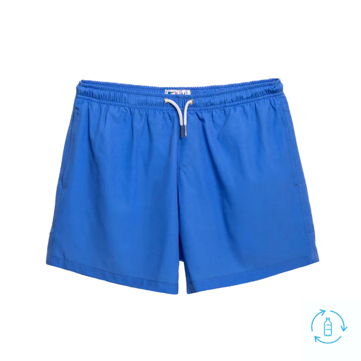 Classic Switch Swim Shorts - Water-Activated Pattern - Blue to Flamingos