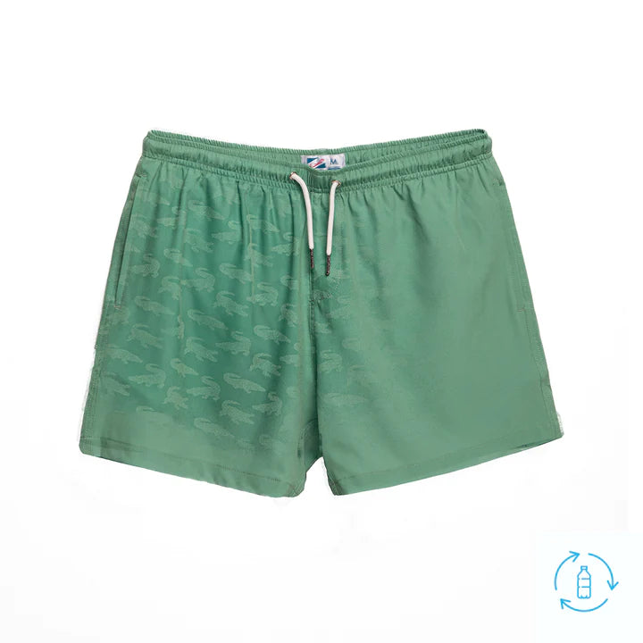 Bermies Swim Shorts - Classic Switch - Green to Crocodiles