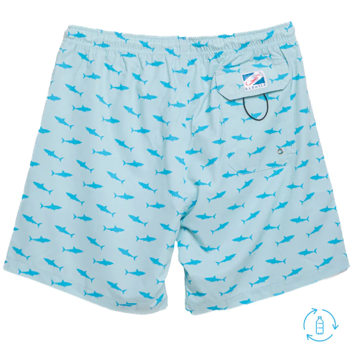 7" Inseam Swim Shorts with Compression Liner - Blue Shark