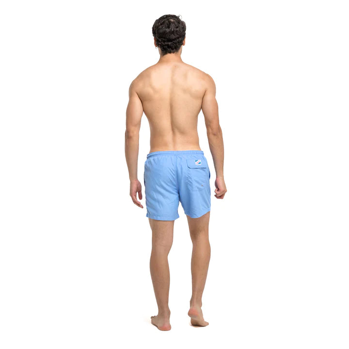 Classic Switch Swim Shorts - Water-Activated Pattern - Blue to Waves