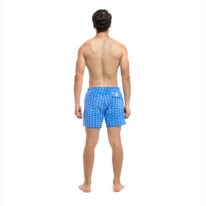 Classic Swim Shorts with Compression Liner - Mini Sharks