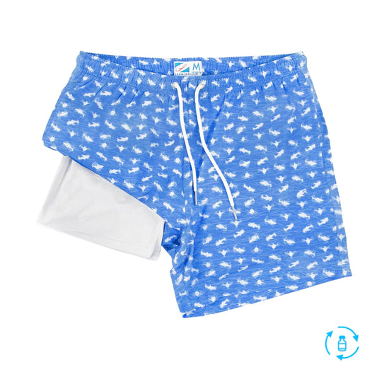 Bermies Swim Shorts - Classic with Compression Liner - Mini Sharks