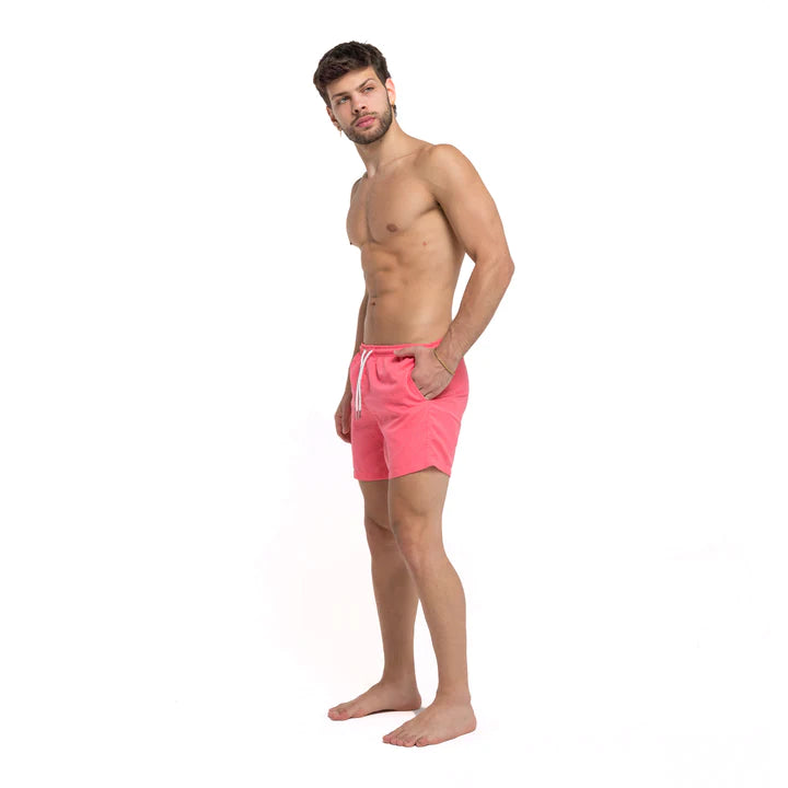 Classic Switch Swim Shorts - Water-Activated Pattern - Pink to Flamingos