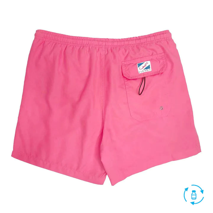 Classic Switch Swim Shorts - Water-Activated Pattern - Pink to Flamingos